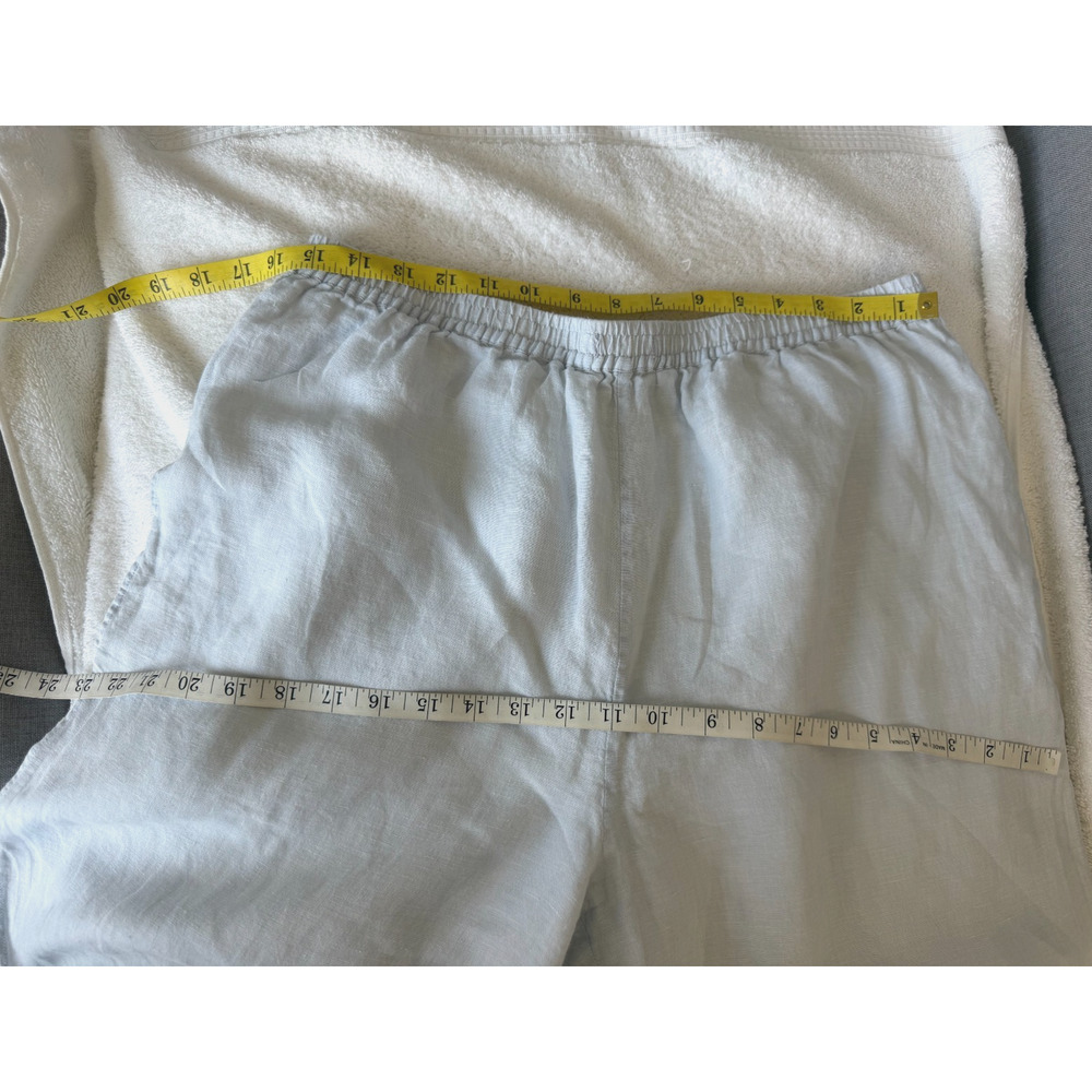 VIVID 100% Linen Double Layer Statement Cropped pant sea shell button Size-L - Picture 8 of 13